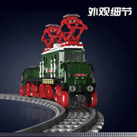 Thumbnail for Building Blocks Tech RC Crocodile Railway Electric Locomotive Train Bricks Toy Construction Set Toys - 9