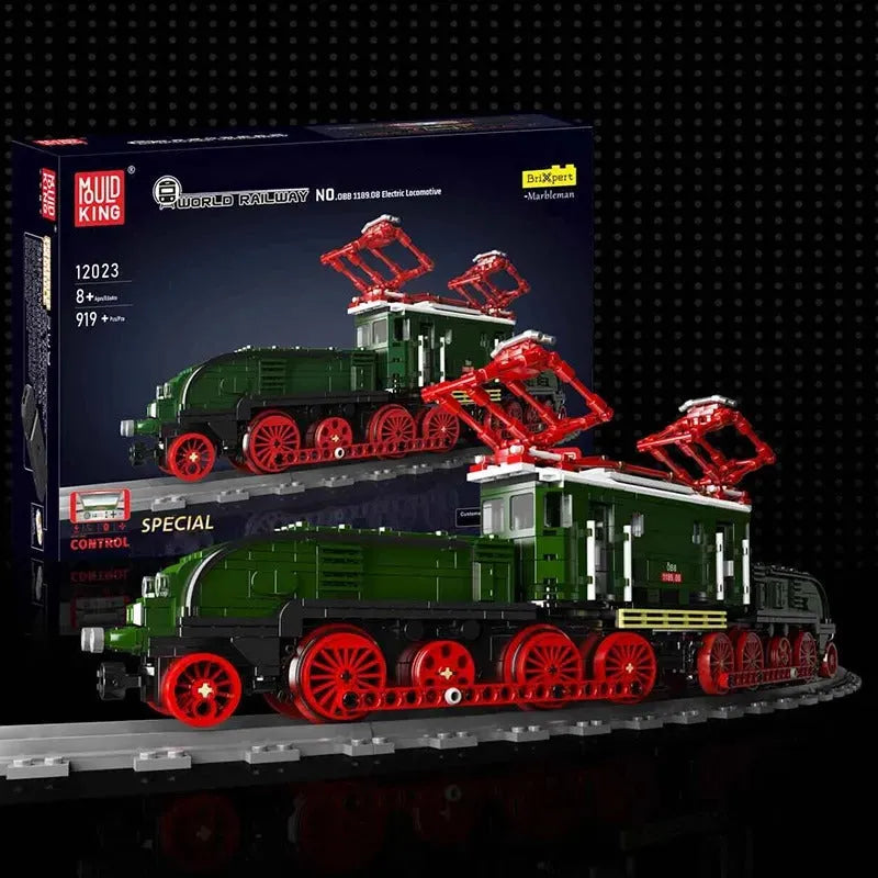 Building Blocks Tech RC Crocodile Railway Electric Locomotive Train Bricks Toy Construction Set Toys - 7