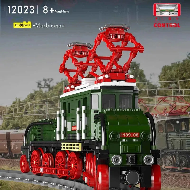 Building Blocks Tech RC Crocodile Railway Electric Locomotive Train Bricks Toy - 4