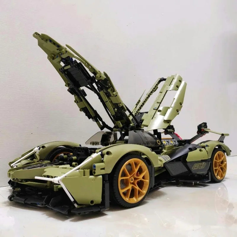 Building Blocks Tech MOC Lambo V12 Vision GT Racing Car Bricks Toys EU - 9