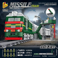 Thumbnail for Building Blocks Military WW2 Missile Train SS-24 Heavy Railway Bricks Toy Construction Set Toys - 3