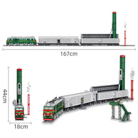 Thumbnail for Building Blocks Military WW2 Missile Train SS-24 Heavy Railway Bricks Toy Construction Set Toys - 8
