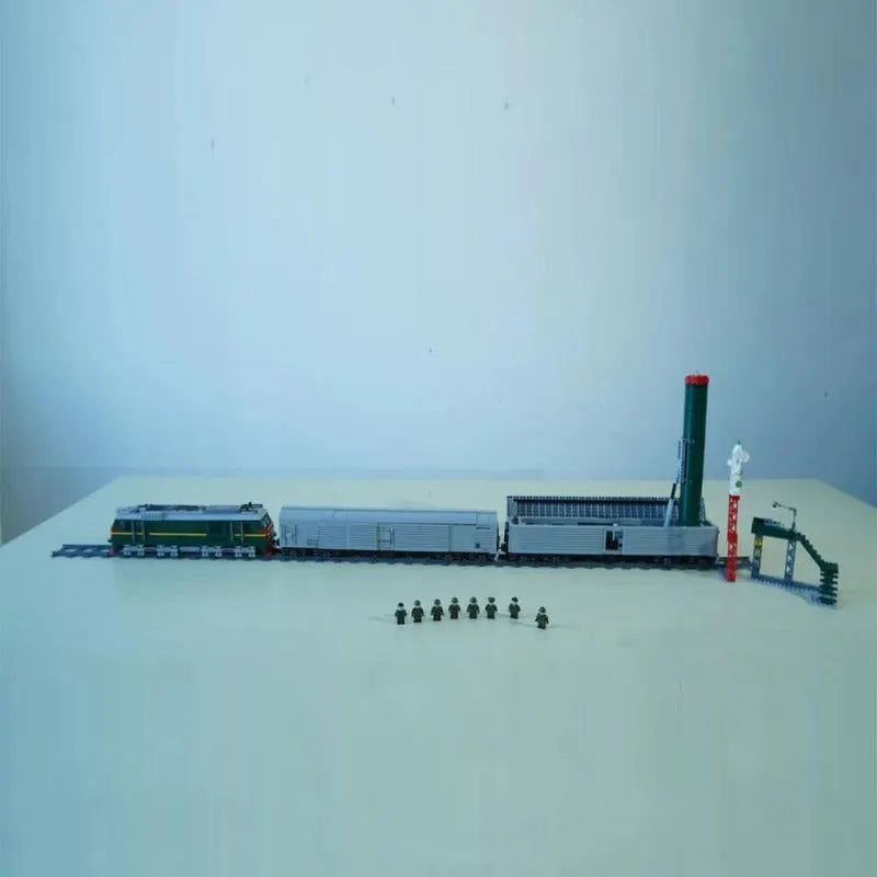 Building Blocks Military WW2 Missile Train SS-24 Heavy Railway Bricks Toy Construction Set Toys - 13