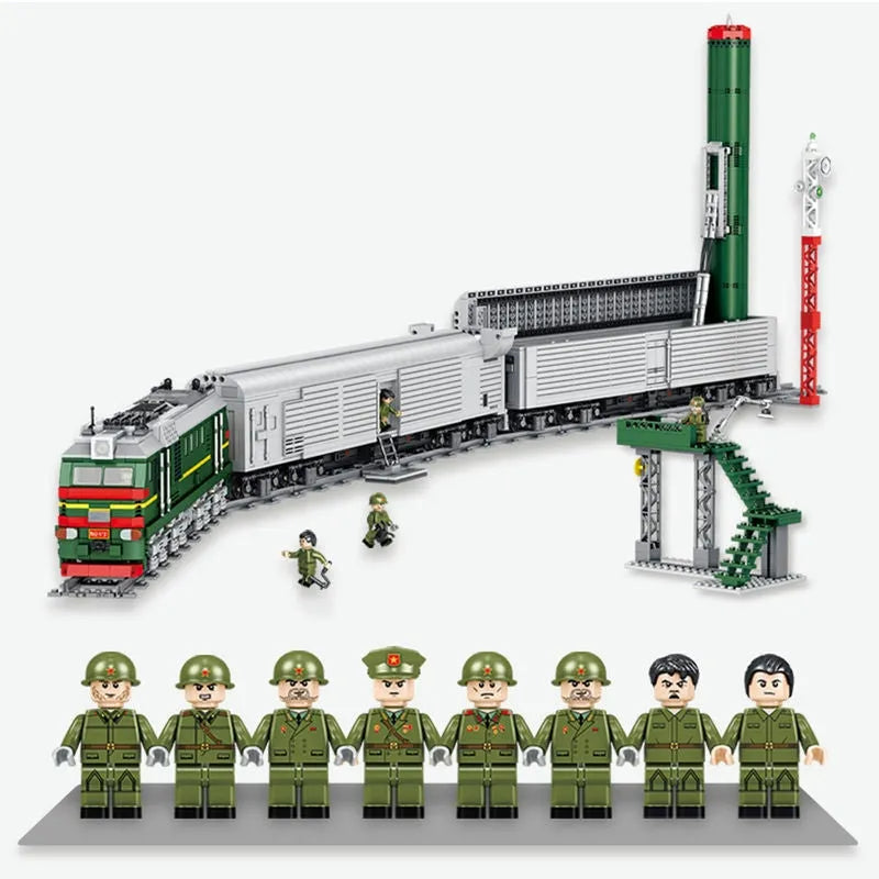 Building Blocks Military WW2 Missile Train SS - 24 Heavy Railway Bricks Toy - 5