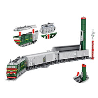 Thumbnail for Building Blocks Military WW2 Missile Train SS-24 Heavy Railway Bricks Toy Construction Set Toys - 2