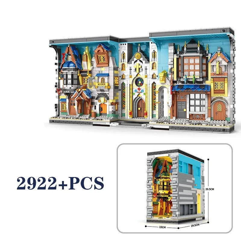 Building Blocks Creator Experts MOC Medieval Town Market Bricks Toys - 1