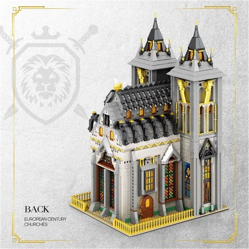 Building Blocks Street Expert MOC Medieval City Church Building Bricks Toy - 9