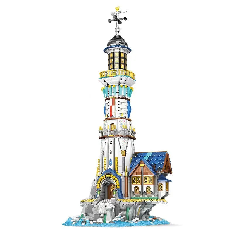 Building Blocks Creator Expert MOC Medieval Town City Lighthouse Bricks Toy Construction Set Toys - 3