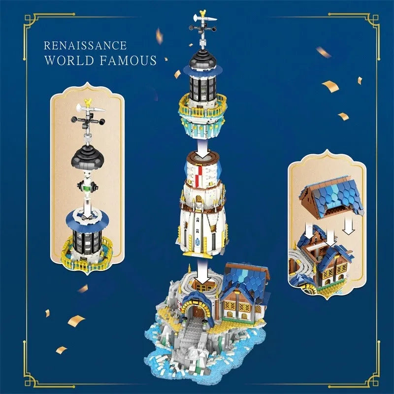 Building Blocks Creator Expert MOC Medieval Town City Lighthouse Bricks Toy Construction Set Toys - 10