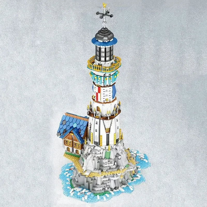 Building Blocks Street Expert MOC Medieval City Lighthouse Bricks Toy - 7