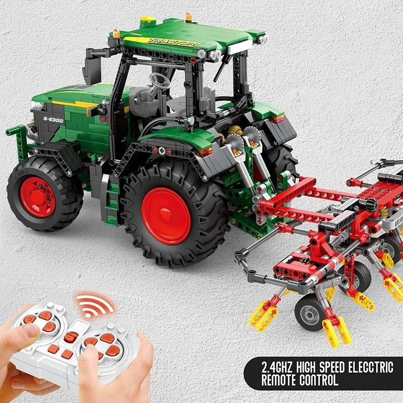 Building Blocks Expert Tech MOC Motorized Agricultural RC Tractor Bricks Toy - 2