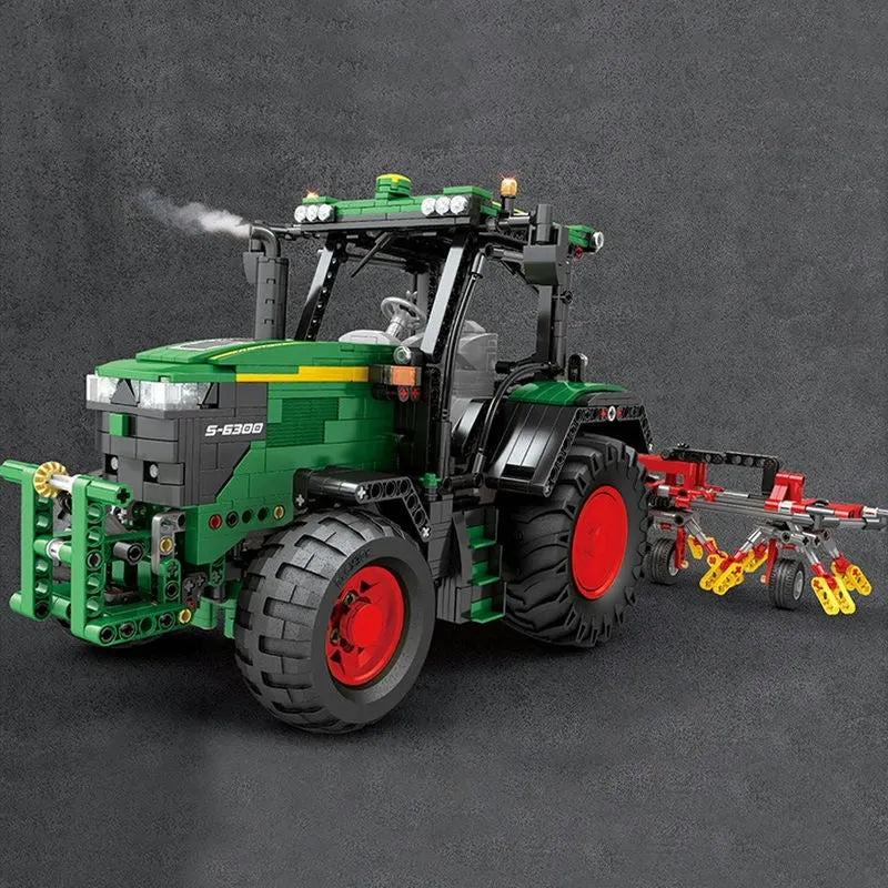 Building Blocks Expert Tech MOC Motorized Agricultural RC Tractor Bricks Toy - 9