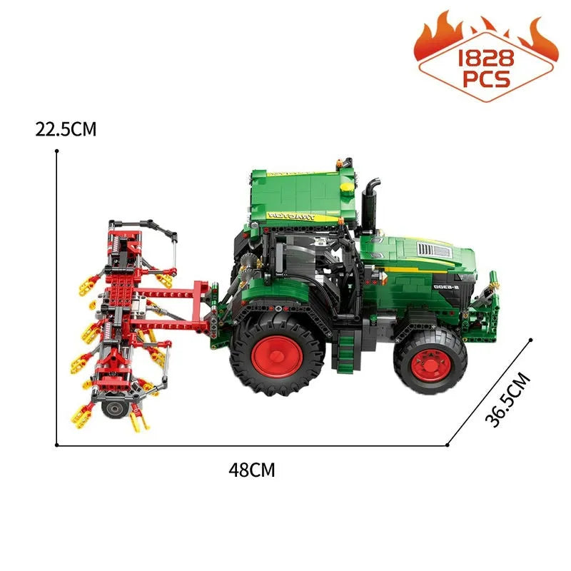 Building Blocks Expert Tech MOC Motorized Agricultural RC Tractor Bricks Toy - 5