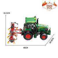 Thumbnail for Building Blocks Expert Tech MOC Motorized Agricultural RC Tractor Bricks Toy Construction Set Toys - 5