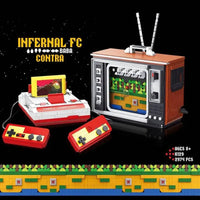 Thumbnail for Building Blocks Creator Expert MOC Infernal FC Contra Retro TV Game Bricks Toy - 2