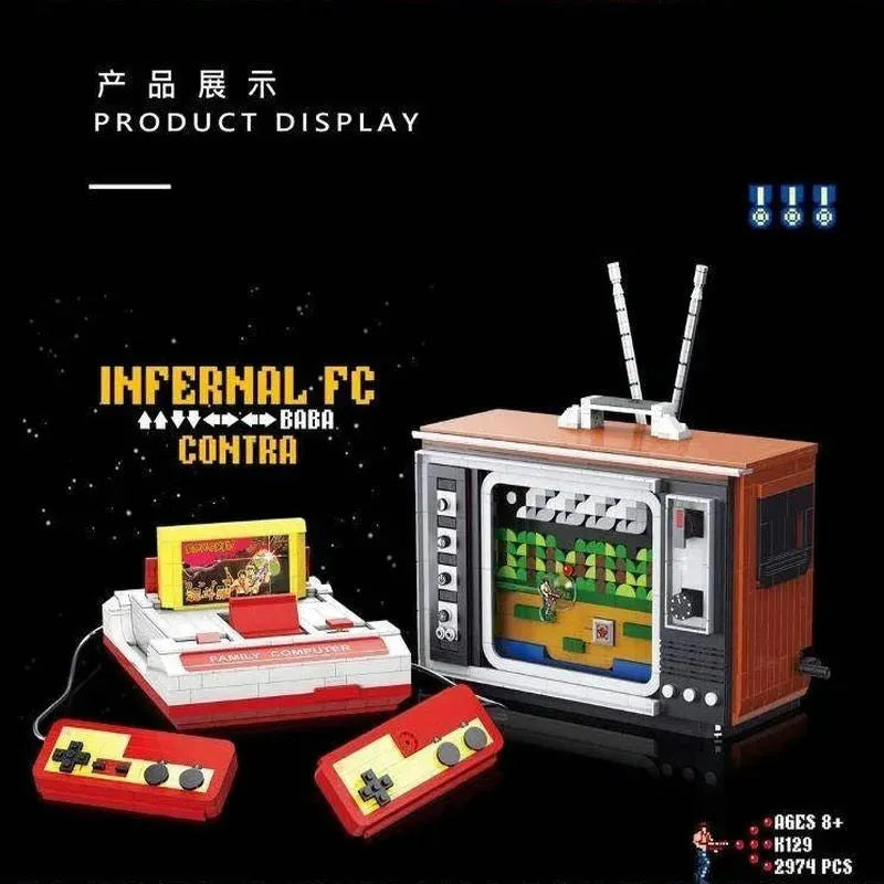 Building Blocks Creator Expert MOC Infernal FC Contra Retro TV Game Bricks Toy - 10