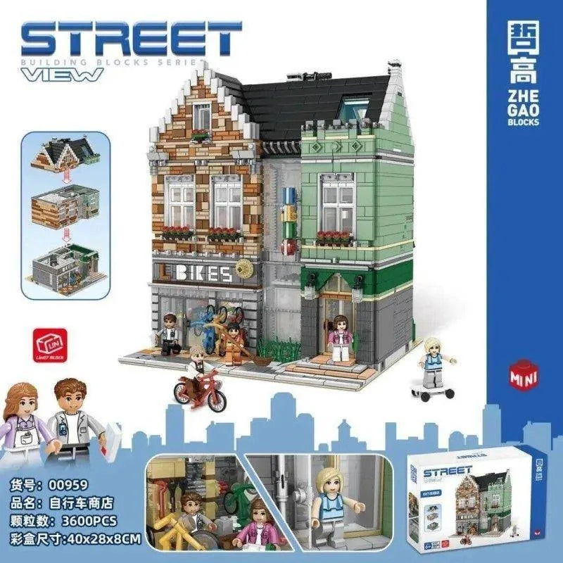 Building Blocks Creator Expert MINI City Bike Shop Modular Bricks Toy - 4