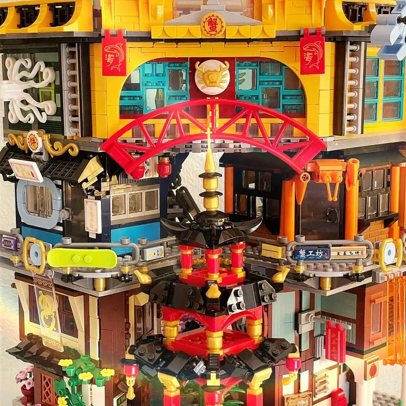 Building Blocks Street Expert MOC City Hong Kong House MINI Bricks Toy Construction Set Toys - 11