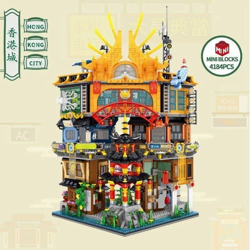 Building Blocks Street Expert MOC City Hong Kong House MINI Bricks Toy Construction Set Toys - 10