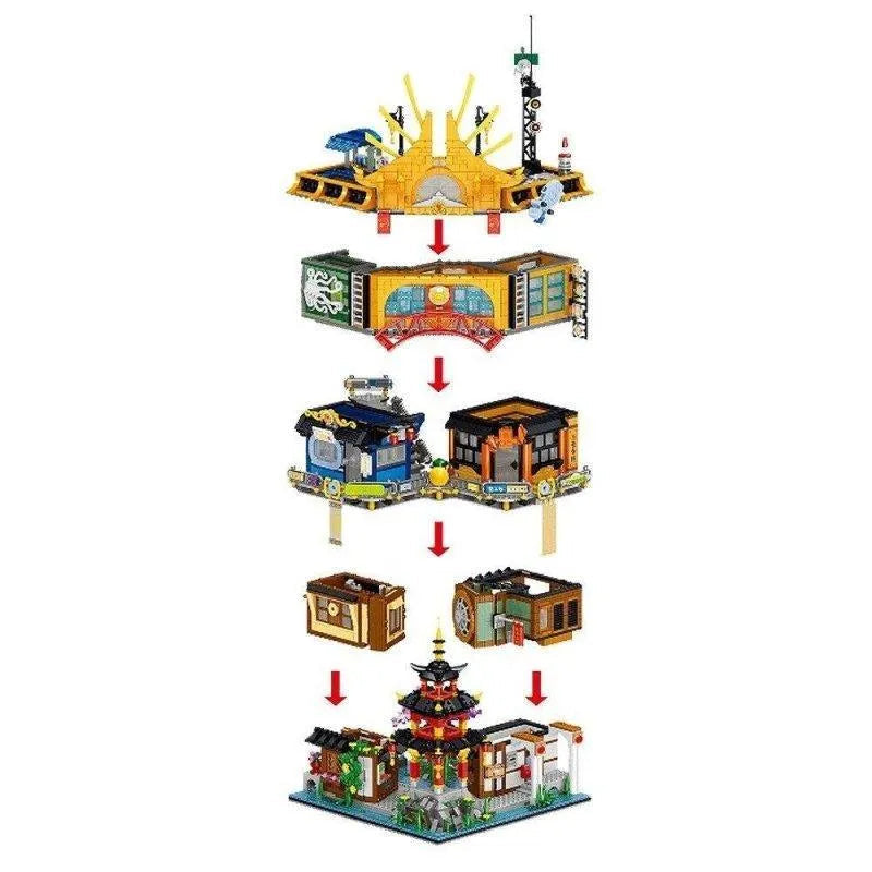 Building Blocks Street Expert MOC City Hong Kong House MINI Bricks Toy - 6