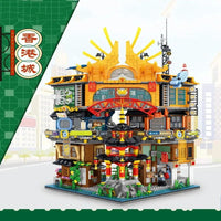 Thumbnail for Building Blocks Street Expert MOC City Hong Kong House MINI Bricks Toy - 18