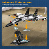 Thumbnail for Building Blocks Military MOC Fighter Aircraft Striker Plane Bricks Toy - 6
