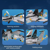 Thumbnail for Building Blocks Military MOC Fighter Aircraft Striker Plane Bricks Toy - 16
