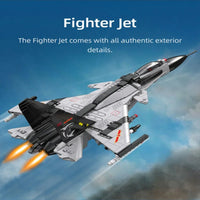 Thumbnail for Building Blocks Military MOC Fighter Aircraft Striker Plane Bricks Toy - 3