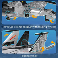 Thumbnail for Building Blocks Military MOC Fighter Aircraft Striker Plane Bricks Toy - 9