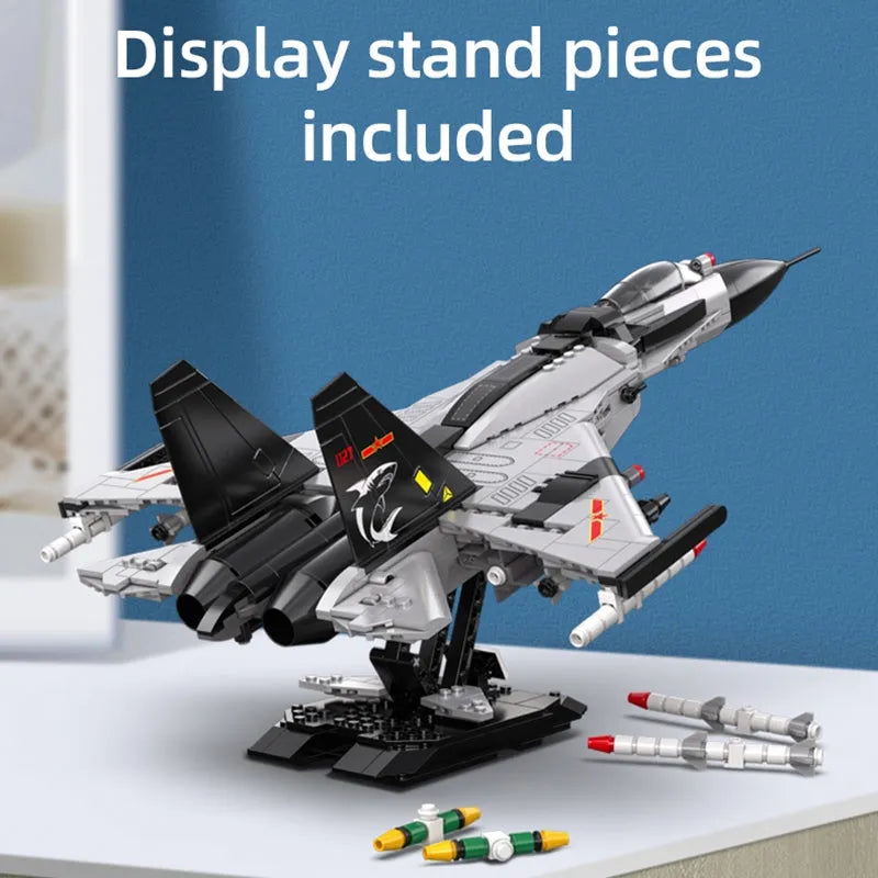 Building Blocks Military MOC Fighter Aircraft Striker Plane Bricks Toy - 14