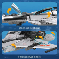 Thumbnail for Building Blocks Military MOC Fighter Aircraft Striker Plane Bricks Toy - 8