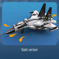 Thumbnail for Building Blocks Military MOC Fighter Aircraft Striker Plane Bricks Toy - 10
