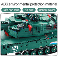 Thumbnail for Building Blocks Military MOC Motorized M1A2 Main Battle Tank Bricks Toy - 8