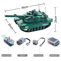 Thumbnail for Building Blocks Military MOC Motorized M1A2 Main Battle Tank Bricks Toy - 2