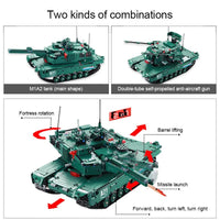 Thumbnail for Building Blocks Military MOC Motorized M1A2 Main Battle Tank Bricks Toy - 4