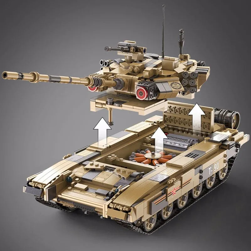 Building Blocks Military MOC T90 Main Battle War Tank Bricks Kids Toys - 6