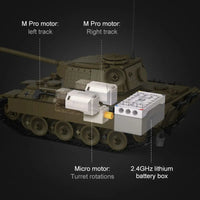 Thumbnail for Building Blocks Military WW2 RC Motorized Panther Tank Bricks Toy Construction Set Toys - 11