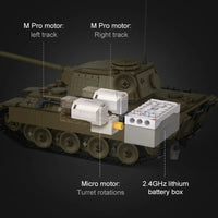 Thumbnail for Building Blocks Military WW2 RC Motorized Panther Tank Bricks Toy - 11