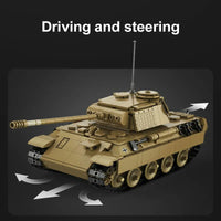 Thumbnail for Building Blocks Military WW2 RC Motorized Panther Tank Bricks Toy - 8
