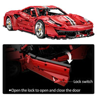 Thumbnail for Building Blocks MOC 61042 Motorized RC Ferrari 488 Racing Sports Car Bricks Toy - 19