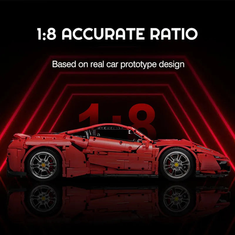 Building Blocks MOC 61042 Motorized RC Ferrari 488 Racing Sports Car Bricks Toy - 11