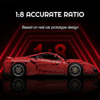 Thumbnail for Building Blocks MOC 61042 Motorized RC Ferrari 488 Racing Sports Car Bricks Toy - 11
