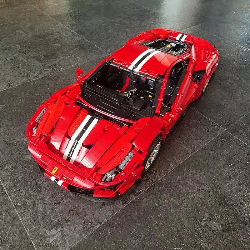 Building Blocks MOC 61042 Motorized RC Ferrari 488 Racing Sports Car Bricks Toy - 26