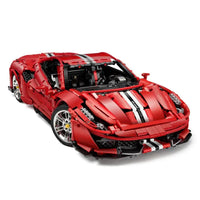 Thumbnail for Building Blocks MOC 61042 Motorized RC Ferrari 488 Racing Sports Car Bricks Toy - 33
