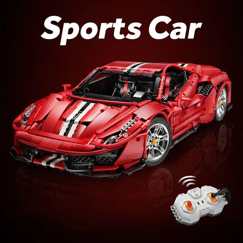 Building Blocks MOC 61042 Motorized RC Ferrari 488 Racing Sports Car Bricks Toy - 13