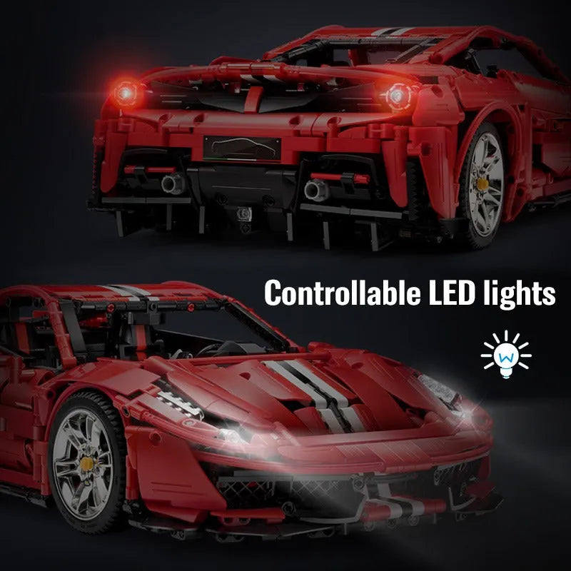 Building Blocks MOC 61042 Motorized RC Ferrari 488 Racing Sports Car Bricks Toy - 22