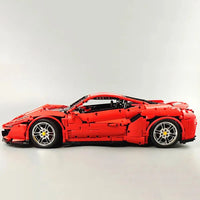 Thumbnail for Building Blocks MOC 61042 Motorized RC Ferrari 488 Racing Sports Car Bricks Toy - 30