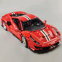 Thumbnail for Building Blocks MOC 61042 Motorized RC Ferrari 488 Racing Sports Car Bricks Toy - 32