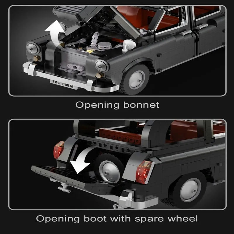 Building Blocks MOC 62004 RC Motorized Retro London Taxi Bricks Toy Construction Set Toys - 16