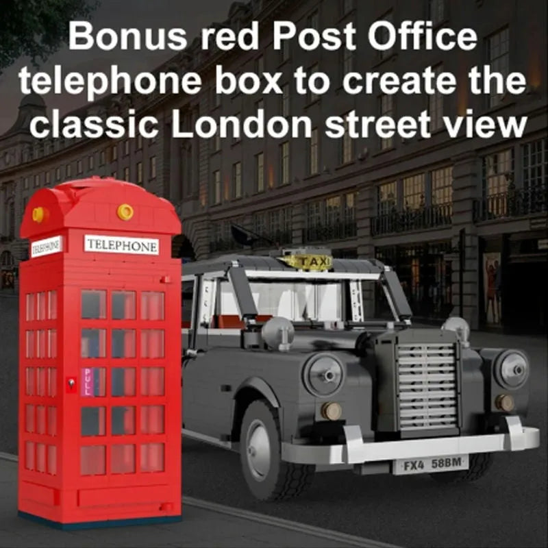 Building Blocks MOC 62004 RC Motorized Retro London Taxi Bricks Toy Construction Set Toys - 4